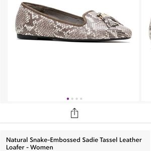 Size 8 (39) HushPuppies snake-embossed tassel flats